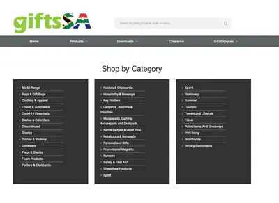 Gifts SA - Promotional and display items: banners, flags, diaries, calendars, mouse pads, folders