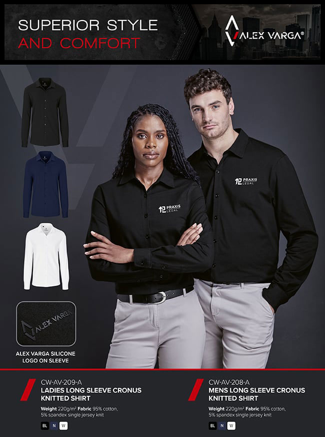 Mens & Ladies Cronus Long Sleeve Knitted Shirt